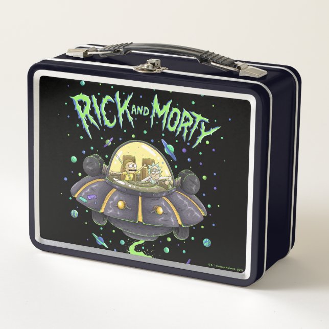 RICK AND MORTY™ | Illustrated Space Flight Graphic Metal Lunch Box (Front)