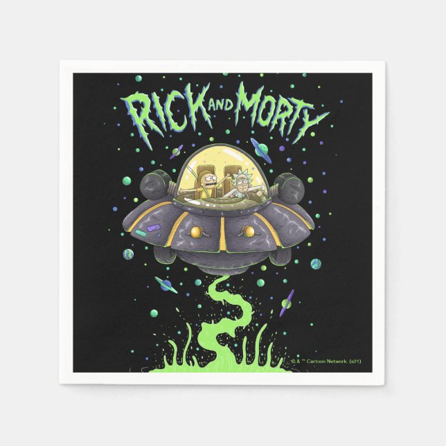 RICK AND MORTY™ | Illustrated Space Flight Graphic Napkins (Front)