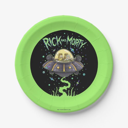 RICK AND MORTY  Illustrated Space Flight Graphic Paper Plates