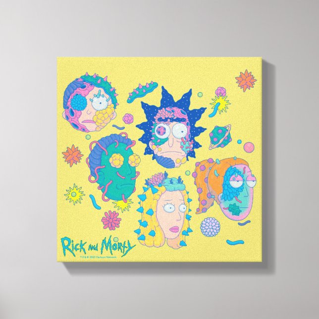 RICK AND MORTY™ | Infected Smith Family Pattern Canvas Print (Front)