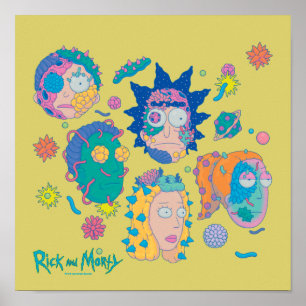 RICK AND MORTY™ Infected Smith Family Pattern Poster