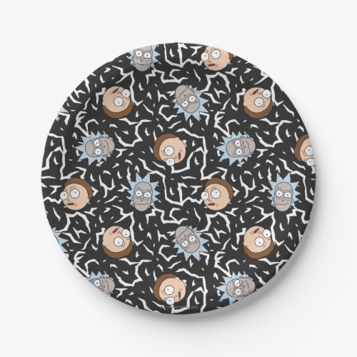 Rick and Morty Lightning Pattern Paper Plates