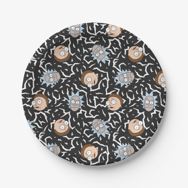 Rick and Morty Lightning Pattern Paper Plates (Front)
