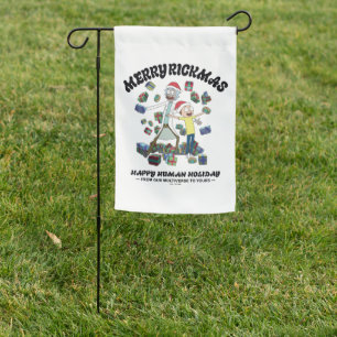 Rick and Morty Merry Rickmas Presents Garden Flag