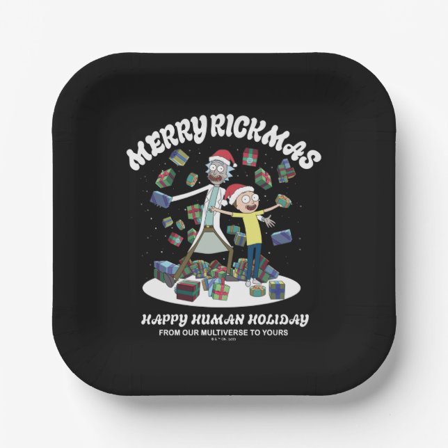 Rick and Morty | Merry Rickmas Presents Paper Plates (Front)