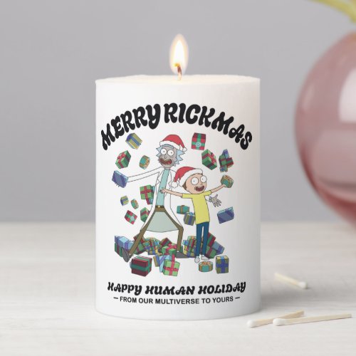 Rick and Morty  Merry Rickmas Presents Pillar Candle