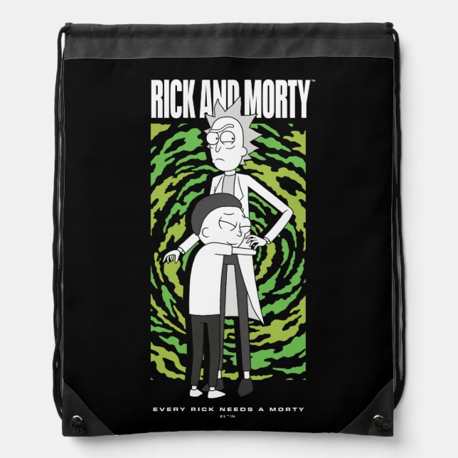 RICK AND MORTY™ | Morty Hugging Rick Drawstring Bag (Front)
