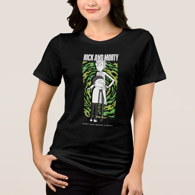 RICK AND MORTY™ | Morty Hugging Rick Tri-Blend Shirt (Front)