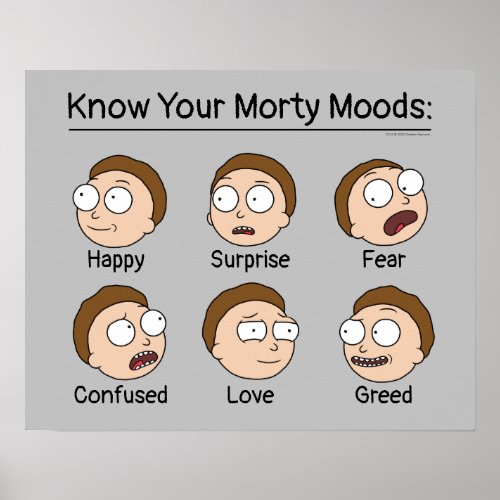 RICK AND MORTY  Mortys Moods Poster