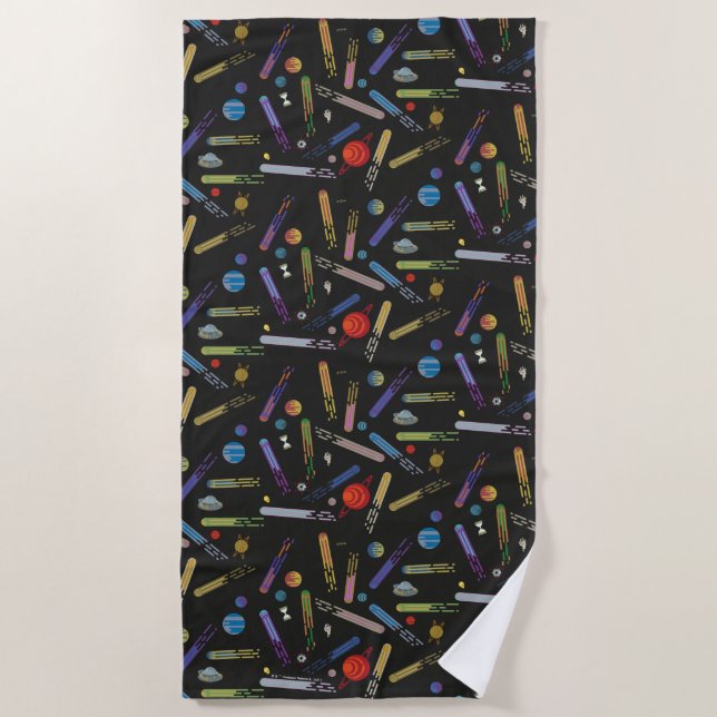 RICK AND MORTY™ | Outer Space Comet Pattern Beach Towel (Front)