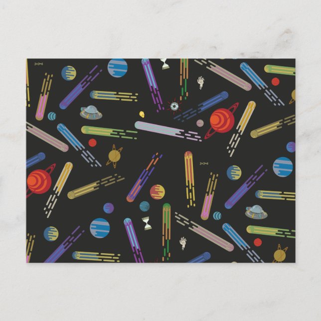 RICK AND MORTY™ | Outer Space Comet Pattern Invitation Postcard (Front)