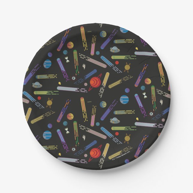 RICK AND MORTY™ | Outer Space Comet Pattern Paper Plates (Front)