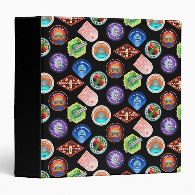RICK AND MORTY™ | Outer Space Patches Pattern 3 Ring Binder (Front/Spine)