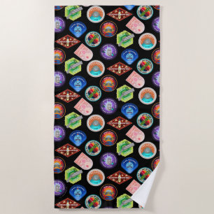 RICK AND MORTY™ Outer Space Patches Pattern Beach Towel