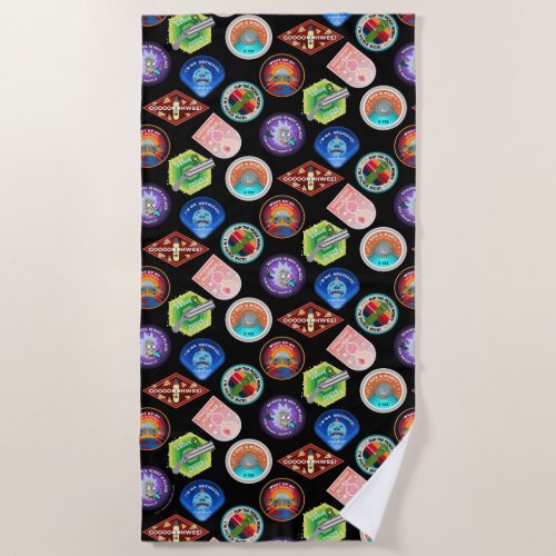 RICK AND MORTY  Outer Space Patches Pattern Beach Towel