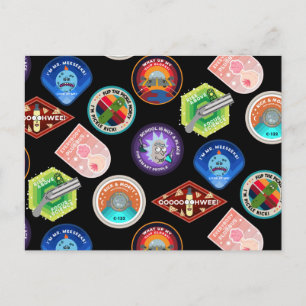 RICK AND MORTY™   Outer Space Patches Pattern Invitation Postcard