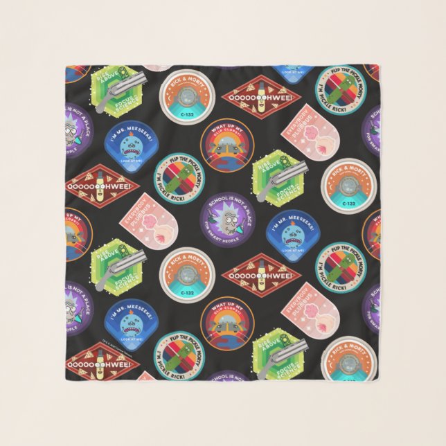 RICK AND MORTY™ | Outer Space Patches Pattern Scarf (Front)