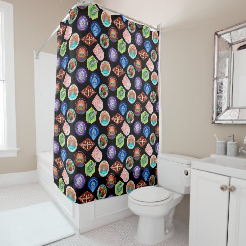 RICK AND MORTY  Outer Space Patches Pattern Shower Curtain