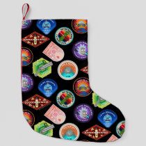 RICK AND MORTY™ | Outer Space Patches Pattern Small Christmas Stocking