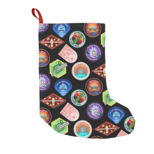 RICK AND MORTY  Outer Space Patches Pattern Small Christmas Stocking