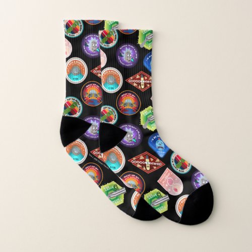 RICK AND MORTY  Outer Space Patches Pattern Socks
