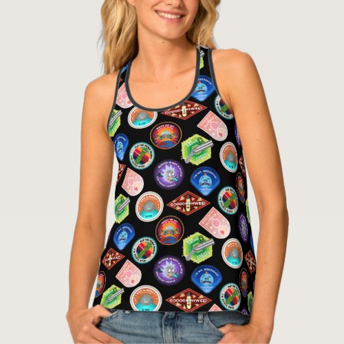 RICK AND MORTY  Outer Space Patches Pattern Tank Top