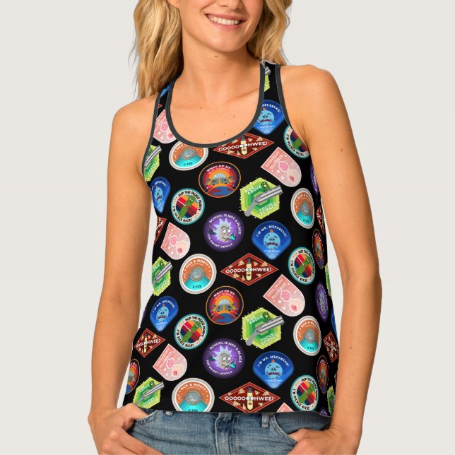 RICK AND MORTY™ | Outer Space Patches Pattern Tank Top (Front)