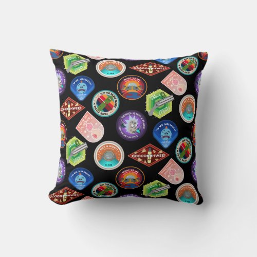 RICK AND MORTY  Outer Space Patches Pattern Throw Pillow