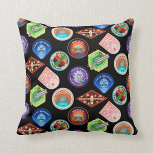 RICK AND MORTY™   Outer Space Patches Pattern Throw Pillow