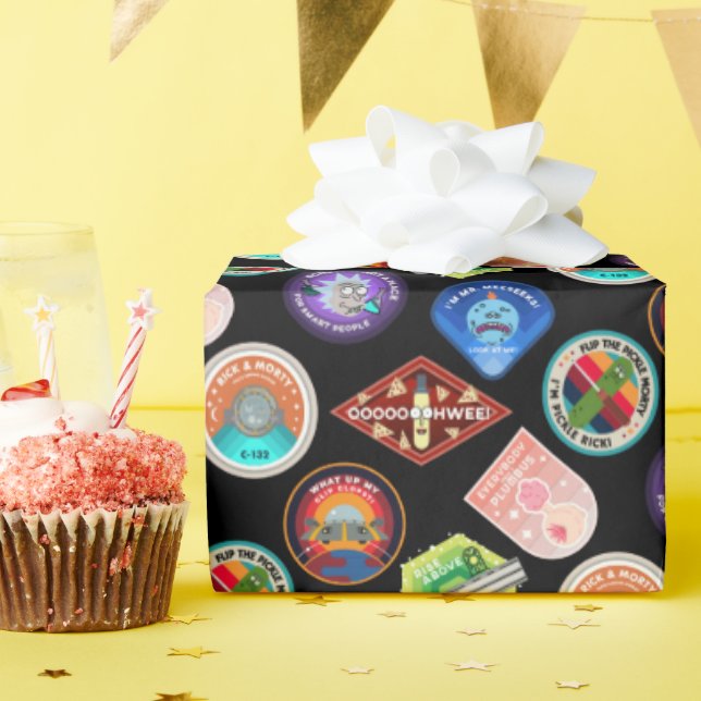 RICK AND MORTY™ | Outer Space Patches Pattern Wrapping Paper (Birthday Party)