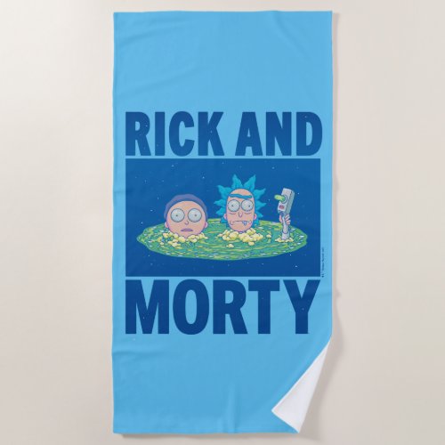 RICK AND MORTY  Peeking Through Portal Beach Towel