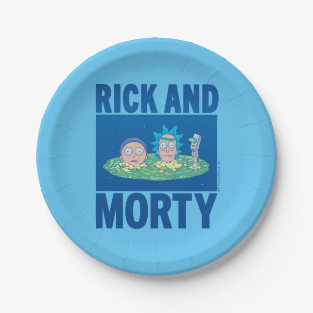 RICK AND MORTY™ | Peeking Through Portal Paper Plates (Front)