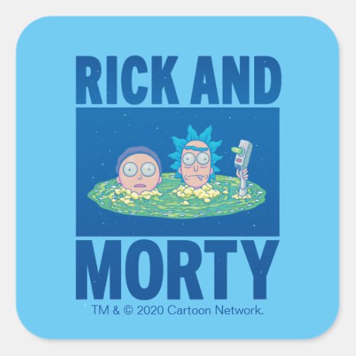 RICK AND MORTY  Peeking Through Portal Square Sticker