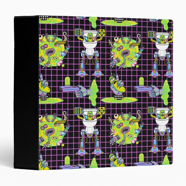 RICK AND MORTY™ | Pickle Rick Portal Pattern 3 Ring Binder (Front/Spine)