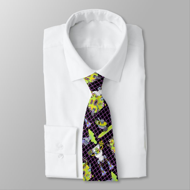 RICK AND MORTY™ | Pickle Rick Portal Pattern Neck Tie (Tied)