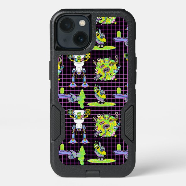 RICK AND MORTY™ | Pickle Rick Portal Pattern Otterbox iPhone Case (Back)