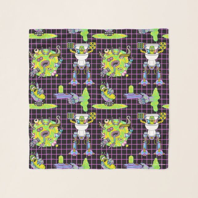 RICK AND MORTY™ | Pickle Rick Portal Pattern Scarf (Front)