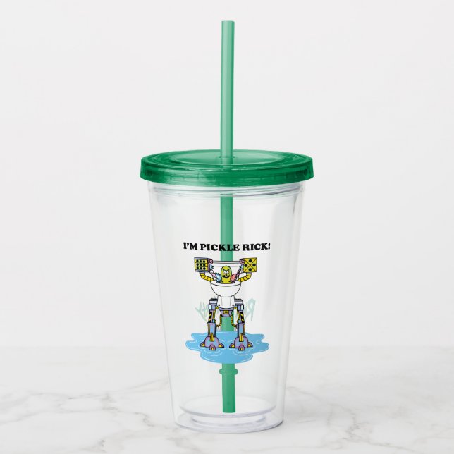 RICK AND MORTY™ | Pickle Rick Toilet Mech Acrylic Tumbler (Front)