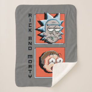 RICK AND MORTY™   Pixelverse Panel Graphic Sherpa Blanket