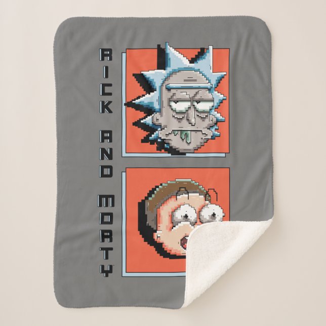 RICK AND MORTY™ | Pixelverse Panel Graphic Sherpa Blanket (Front)