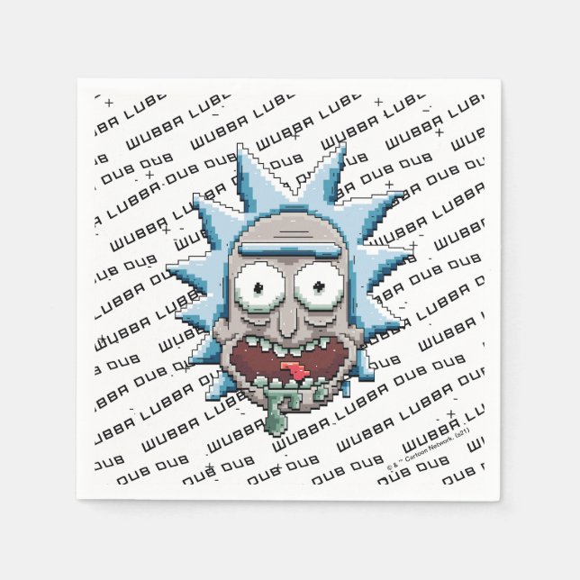 RICK AND MORTY™ | Pixelverse Rick Drooling Head Napkins (Front)