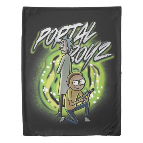 Rick and Morty _ Portal Boyz Duvet Cover