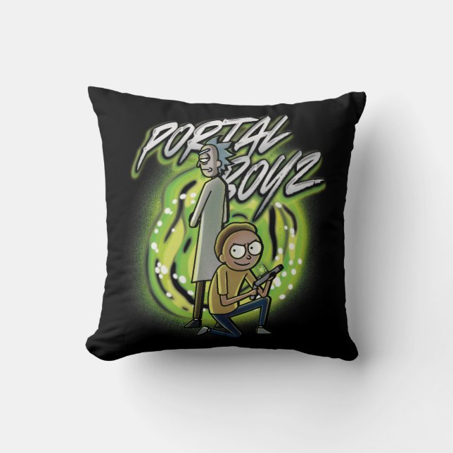 Rick and Morty - Portal Boyz Throw Pillow (Front)