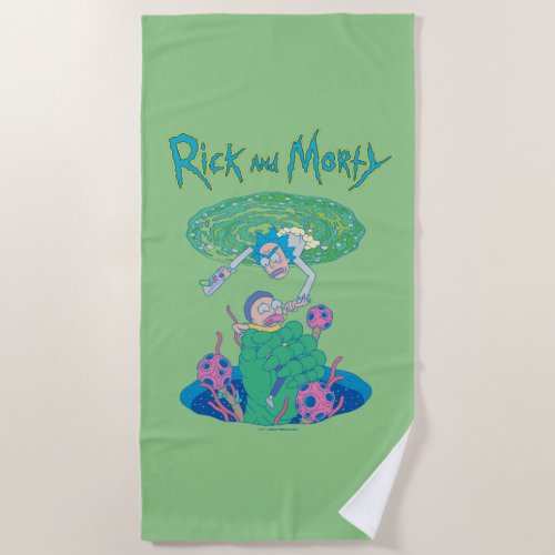RICK AND MORTY  Portal Rescue Beach Towel