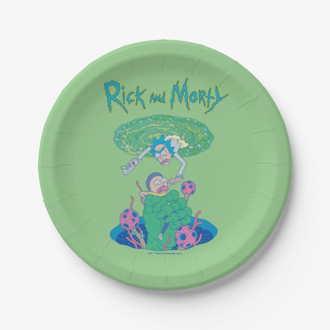RICK AND MORTY™ | Portal Rescue Paper Plates (Front)