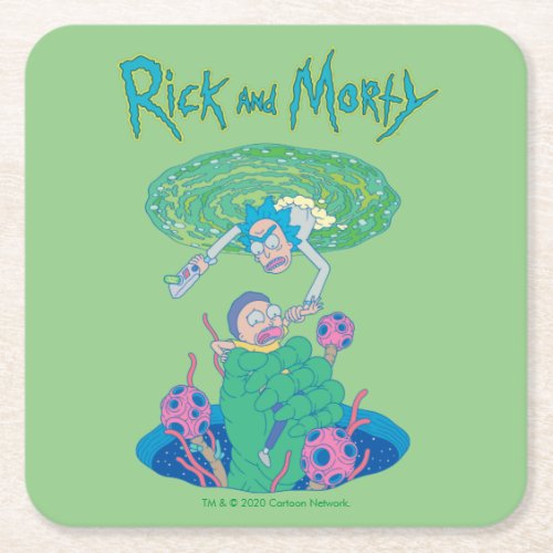 RICK AND MORTY  Portal Rescue Square Paper Coaster