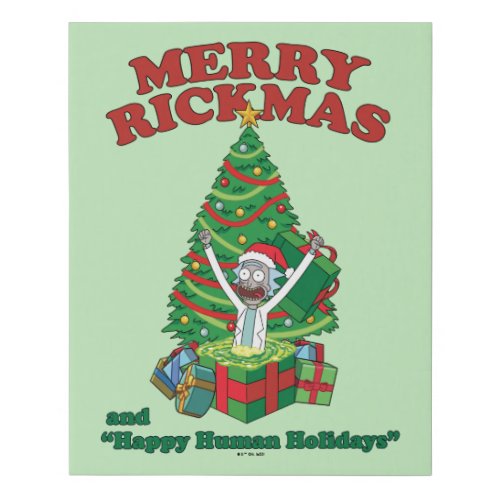 Rick and Morty  Portal Rick Merry Rickmas Faux Canvas Print