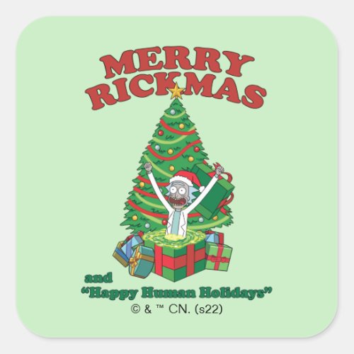 Rick and Morty  Portal Rick Merry Rickmas Square Sticker