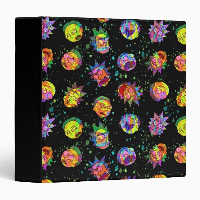 RICK AND MORTY™ | Psychedelic Swirl Pattern 3 Ring Binder (Front/Spine)