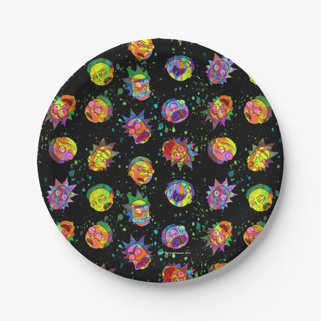 RICK AND MORTY™ | Psychedelic Swirl Pattern Paper Plates (Front)